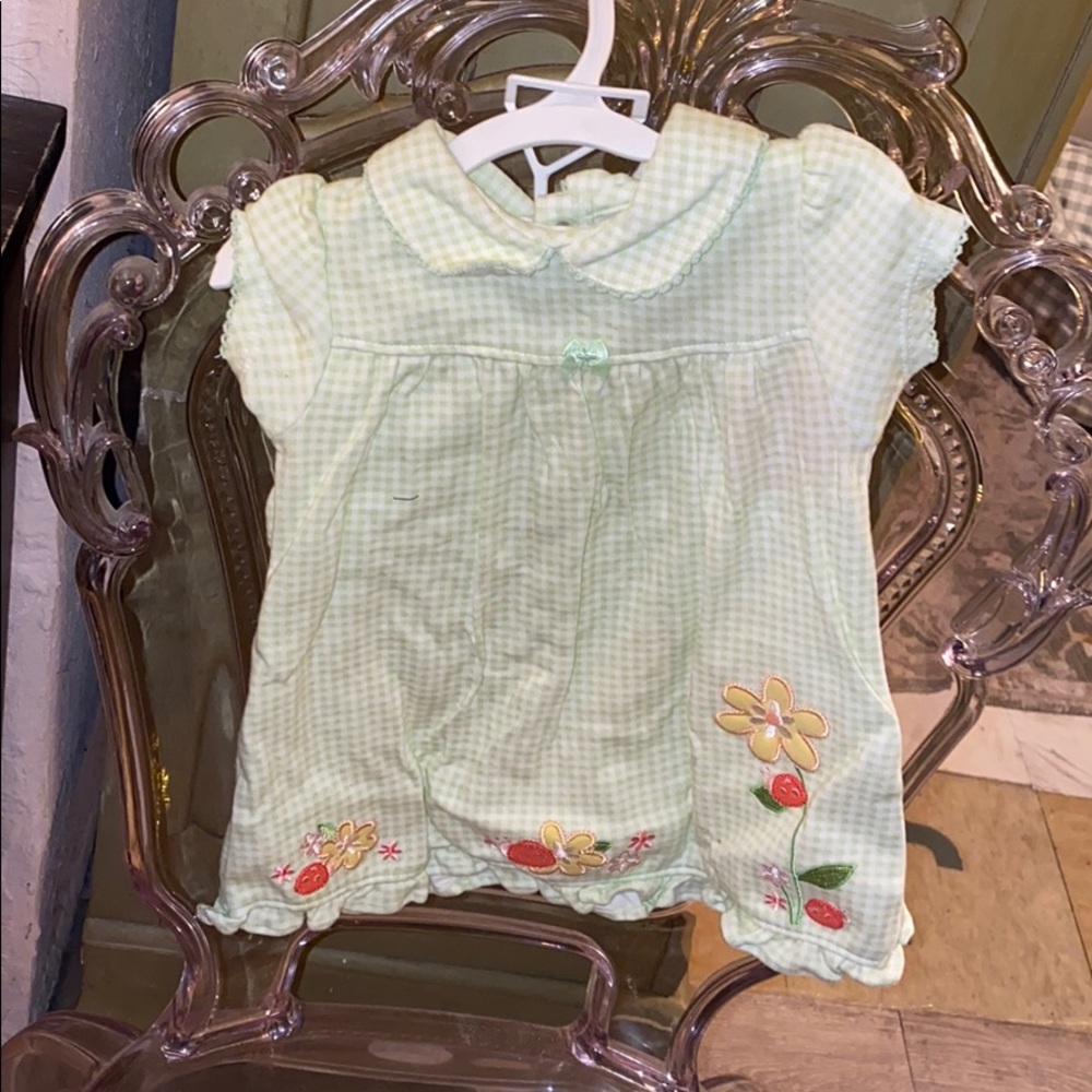 Caters Line Green Gingham 2Piece Summer Outfit